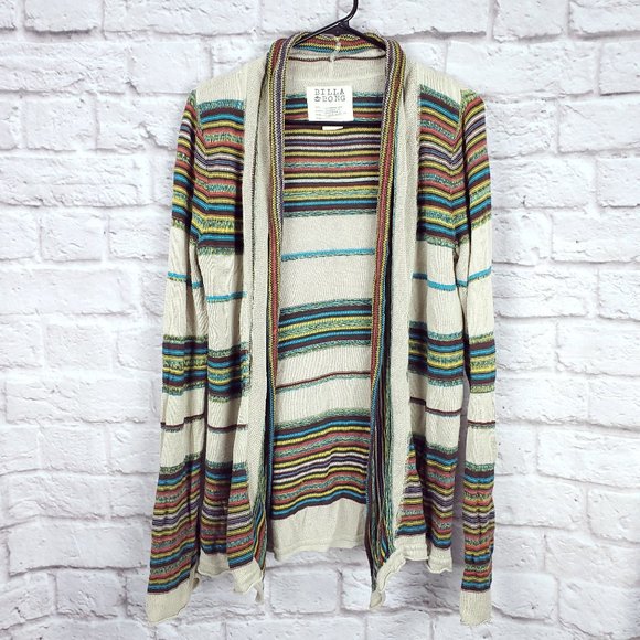 Billabong Sweaters - Billabong large striped cardigan sweater